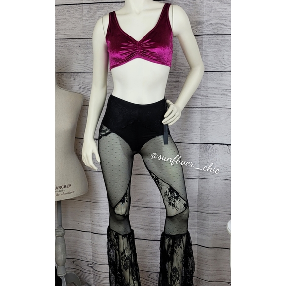 [NEW] Widow/Dolls Kill Mesh & Lace Bell Bottoms - Picture 6 of 16